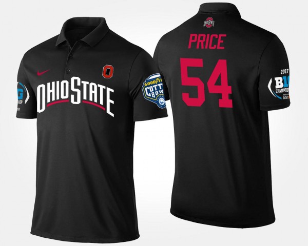 Ohio State Buckeyes Billy Price Men's #54 Big Ten Conference Cotton Bowl Bowl Game Black College Football Polo 2404XGMQ6